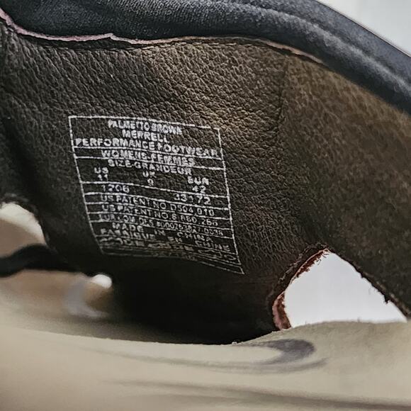 Merrell Womens Palmetto Brown Leather Slide Sandals Size 11 Cushioned Bohemian - Picture 7 of 7